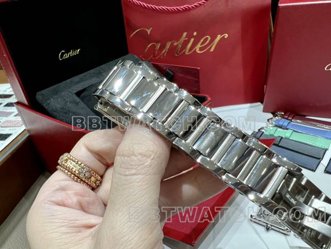 1:1replica watch tank DR factory Cartier silver white dial medium quartz steel braceletbraceletlive photos