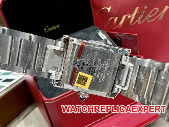 watch tank DR factory Cartier silver white dialquartz steel braceletcaseback live photo
