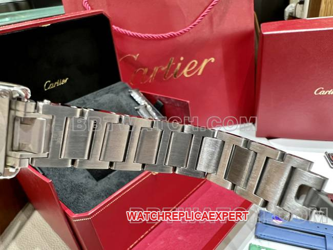 watch tank DR factory Cartier silver white dialquartz steel braceletbraceletlive photos