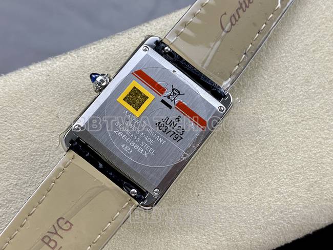 1:1replica watch DR factory Cartier tank black dialquartz black braceletcaseback live photo