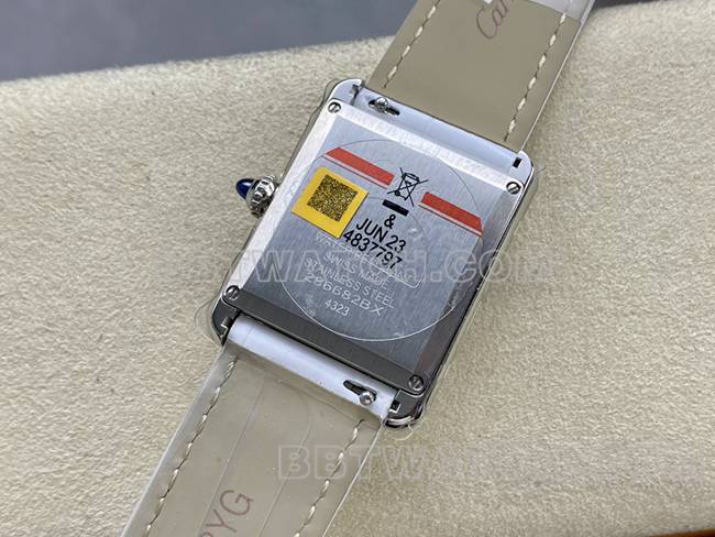 watch DR factory Cartier tank white dialquartz white braceletcaseback live photo