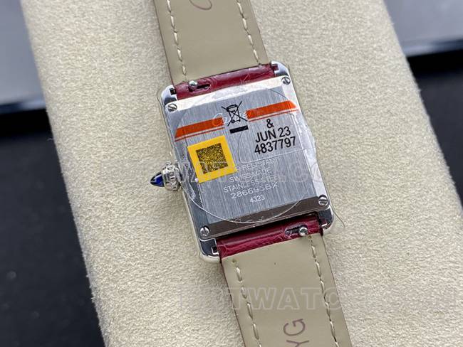 collectible watch DR factory Cartier tank red dial quartz red braceletcaseback live photo