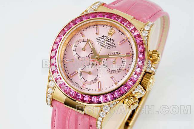top-tier watchPPM factoryDaytonaRolex pink platemoissanitediamond bezel126538TROfront live photo