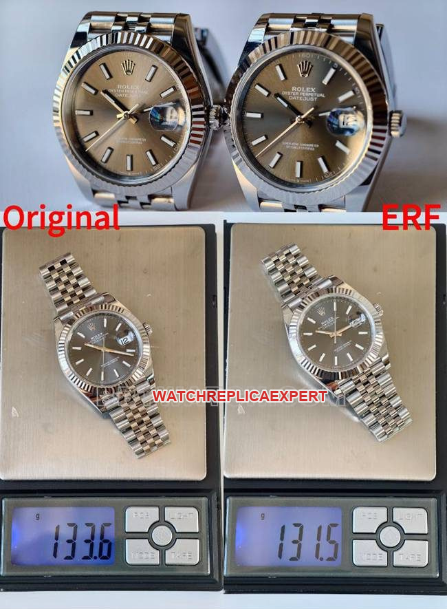ERF factory date display model genuine and fake comparison evaluation Rolex gray plate top-tier table appearance live photos