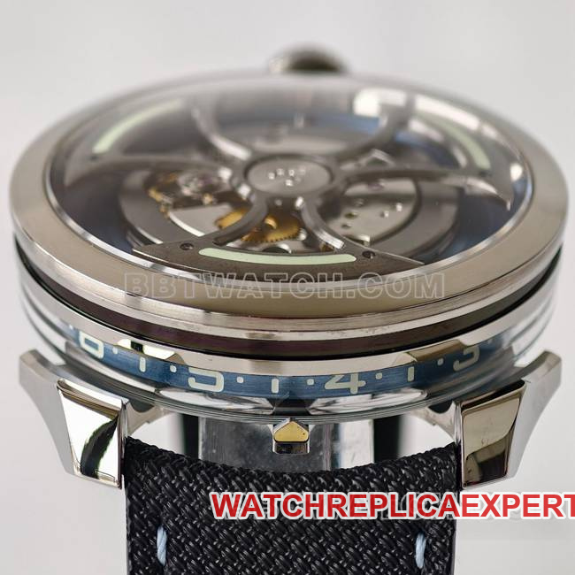 watch MB&Fblue dialK1 factory mechanical rubber braceletfront live photo