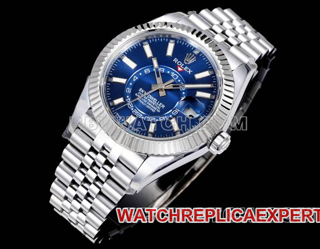 collectible watch Navigator AR+ factory Rolexblue dial mechanical front live photo