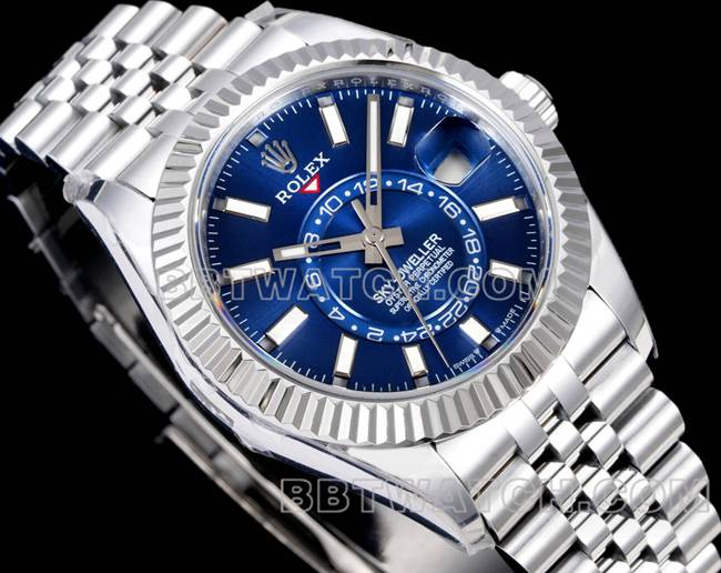 collectible watch Navigator AR+ factory Rolexblue dial mechanical front live photo
