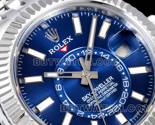 collectible watch Navigator AR+ factory Rolexblue dial mechanical front live photo
