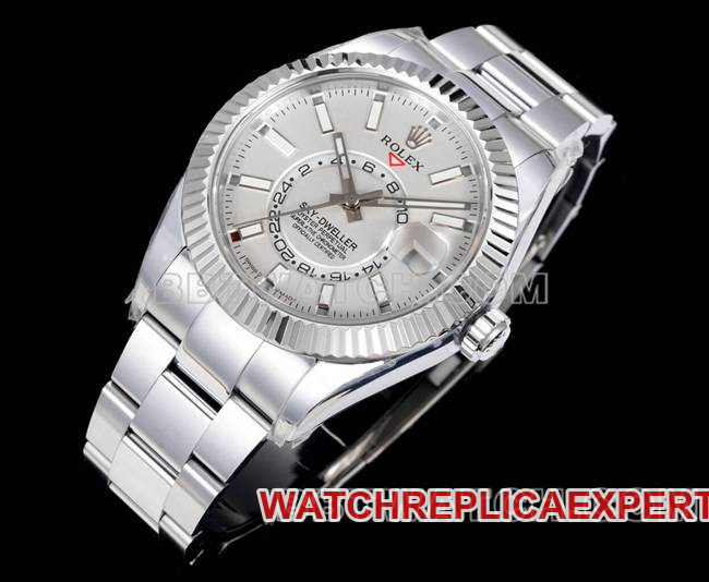 collectible watch Navigator AR+ factory Rolexwhite dial mechanical steel braceletfront live photo