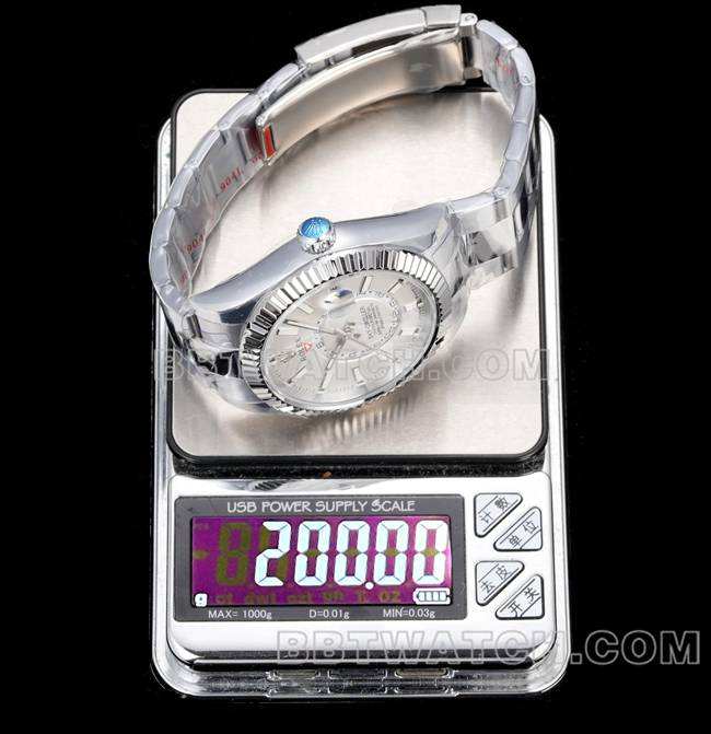 collectible watches Navigator AR+ factory Rolex white dial mechanical steel bracelet weight live photos
