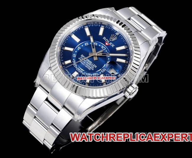top-tier watch AR+ factory pilot Rolexblue dial mechanical steel braceletfront live photo