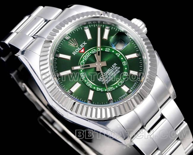 collectible watch AR+ factory pilot rolexgreen dial mechanical steel braceletfront live photo
