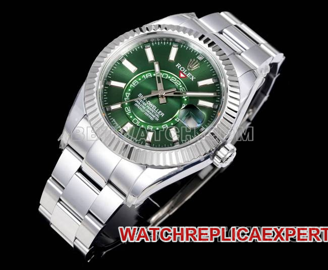 collectible watch AR+ factory pilot rolexgreen dial mechanical steel braceletfront live photo