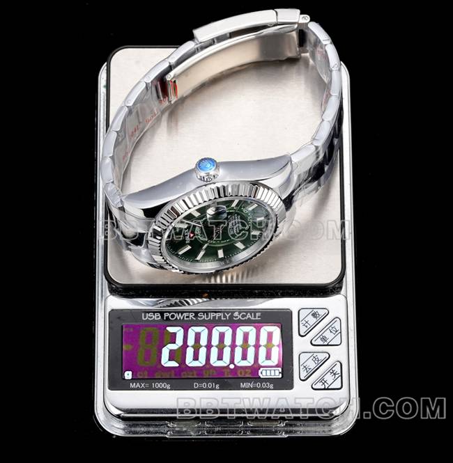 collectible Watch AR+ Factory Navigator Rolexgreen Dial Mechanical Steel Bracelet Weight Live Photos