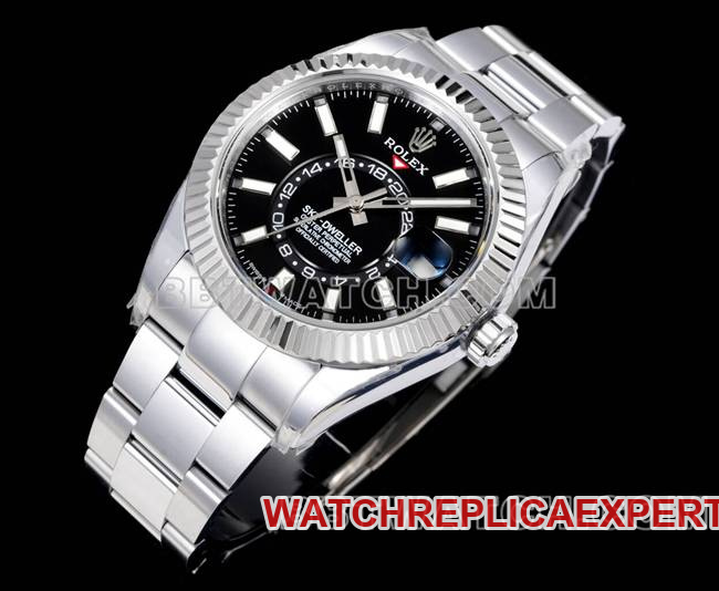 1:1replica watch AR+ factory pilot Rolexblack dial mechanical steel braceletfront live photo
