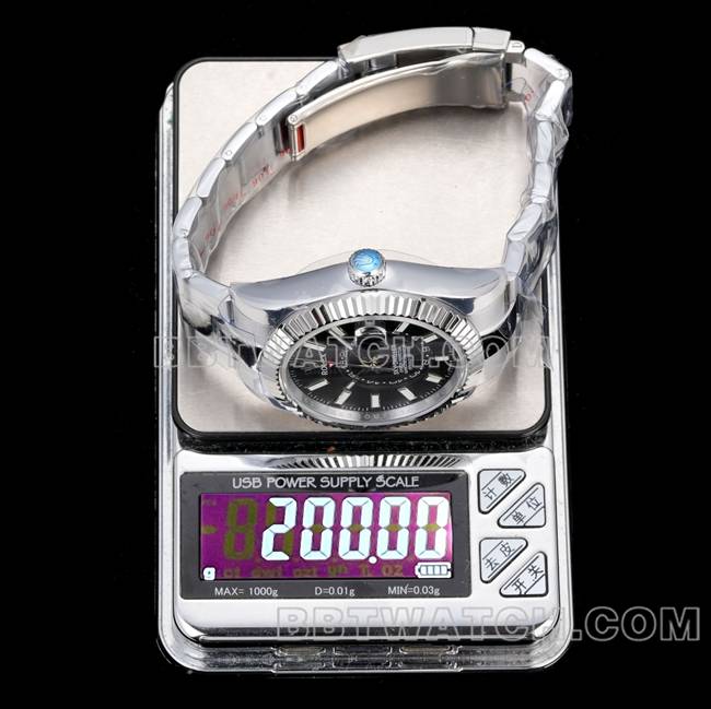 1:1replica watch AR+ factory pilot Rolexblack dial mechanical steel bracelet weight live photos