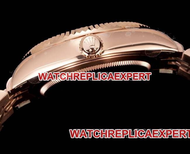 collectible watches AR+ factory pilot rolexblue dial mechanical rose gold steel braceletside live photo