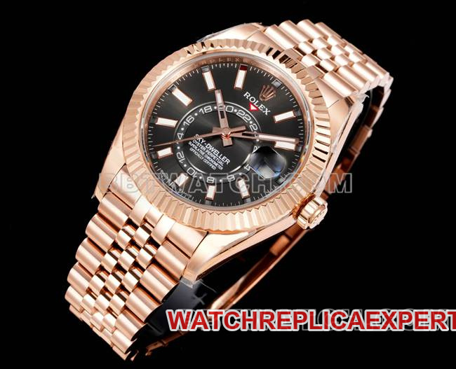 top-tier watch AR+ factory Rolex Navigator black dial mechanical rose gold steel braceletfront live photo