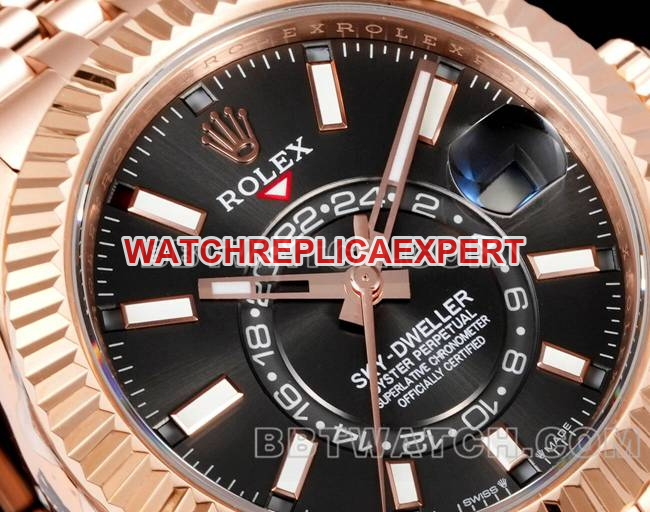 top-tier watch AR+ factory Rolex Navigator black dial mechanical rose gold steel braceletfront live photo