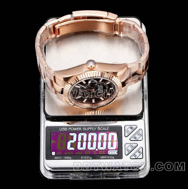 Watch AR+ Factory Rolex Navigator Brown Disk Mechanical Rose Gold Weight Live Photos