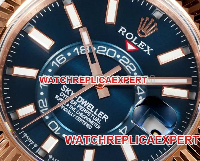 top-tier watch RolexAR+ factory pilot blue dial mechanical rose goldfront live photo