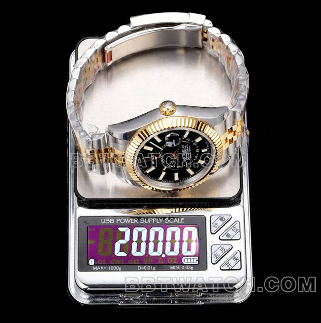 collectible watch RolexAR+ factory pilot black dial mechanical room gold weight live photos