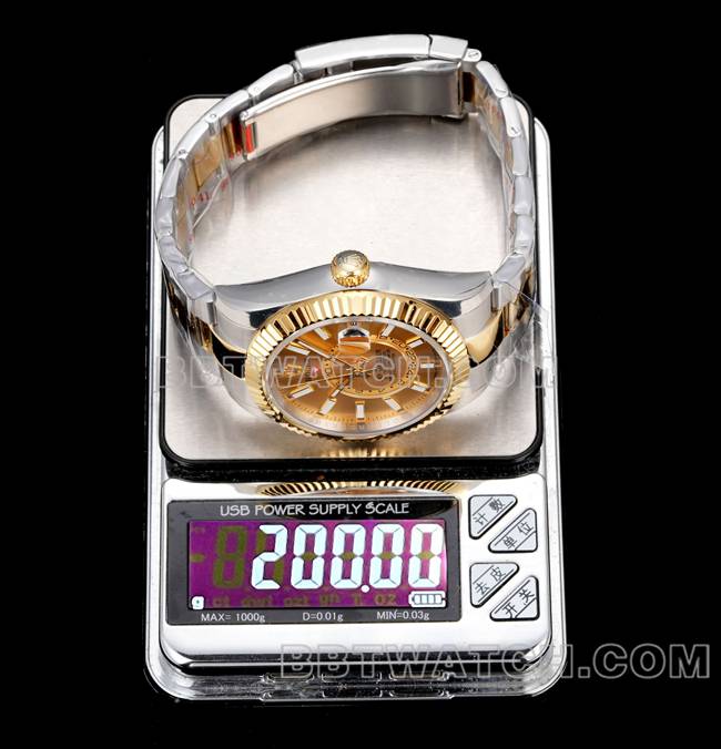1:1replica watch Navigator AR+ factory Rolex gold disc mechanical room gold steel bracelet weight live photos