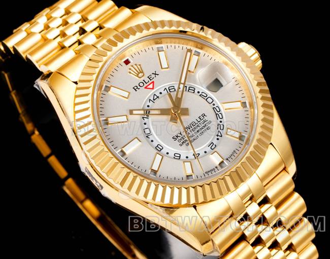 watch Navigator AR+ factory Rolexwhite dial mechanical yellow goldfront live photo
