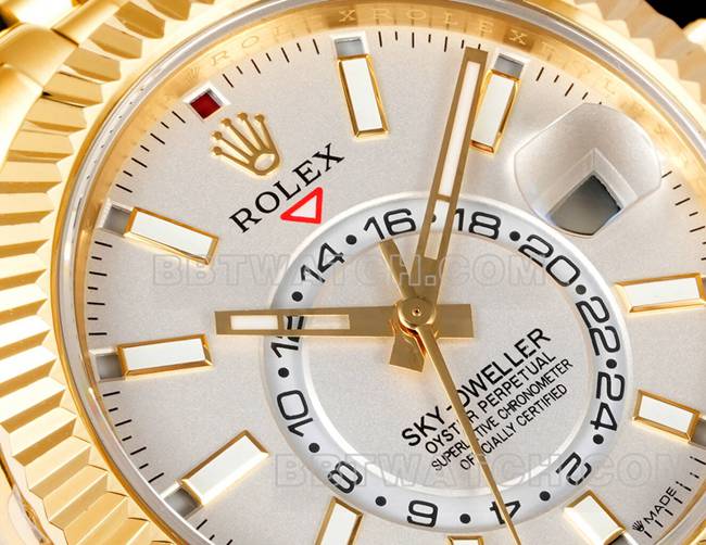 watch Navigator AR+ factory Rolexwhite dial mechanical yellow goldfront live photo