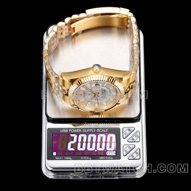 watch Navigator AR+ factory Rolex white dial mechanical yellow gold weight live photos