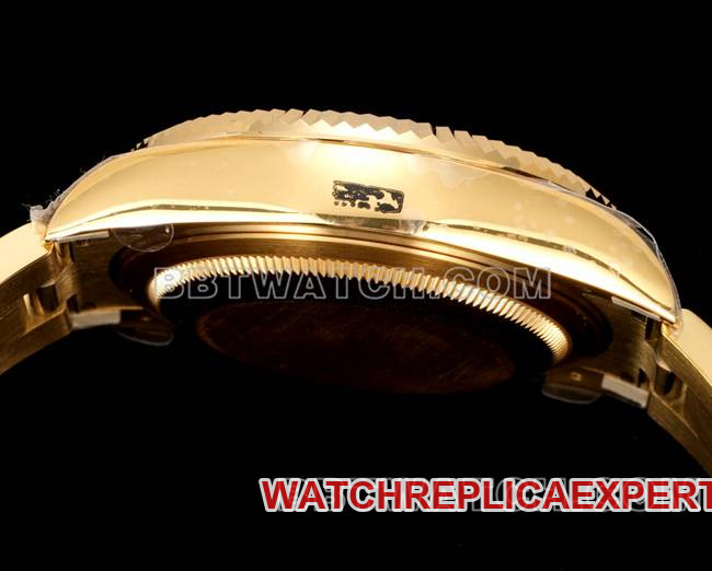AR+ factory watch pilot Rolex white dial mechanical yellow gold steel braceletside live photo