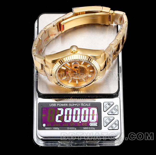 AR+ factory top-tier watch Rolex Navigator gold plate machinery yellow gold steel bracelet weight live photos