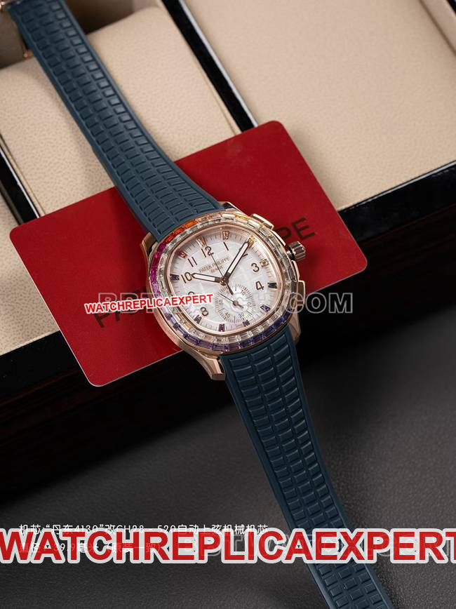 top-tier watch PPM factory Patek PhilippeAquanaut mechanical blue rubber braceletfront live photo