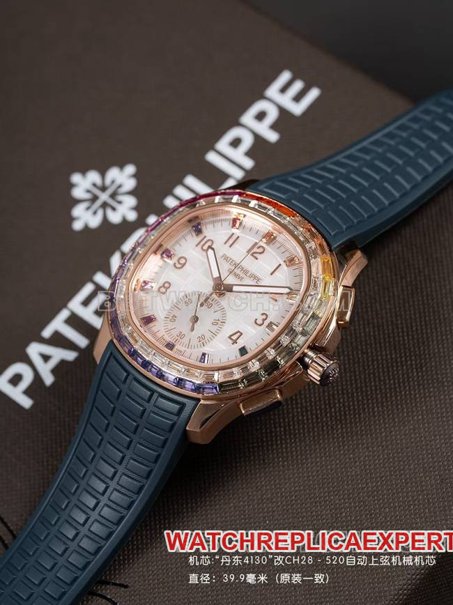 top-tier watch PPM factory Patek PhilippeAquanaut mechanical blue rubber braceletfront live photo