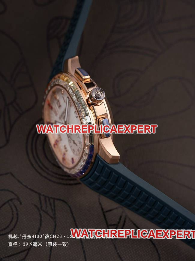 top-tier watch PPM factory Patek PhilippeAquanaut mechanical blue rubber braceletside live photo
