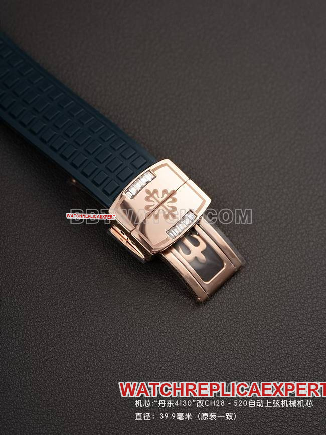 top-tier watch PPM factory Patek PhilippeAquanaut mechanical blue rubber braceletclasplive photos