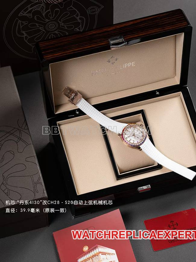 collectible watch PPM factory Patek PhilippeAquanaut mechanical white rubber braceletfront live photo