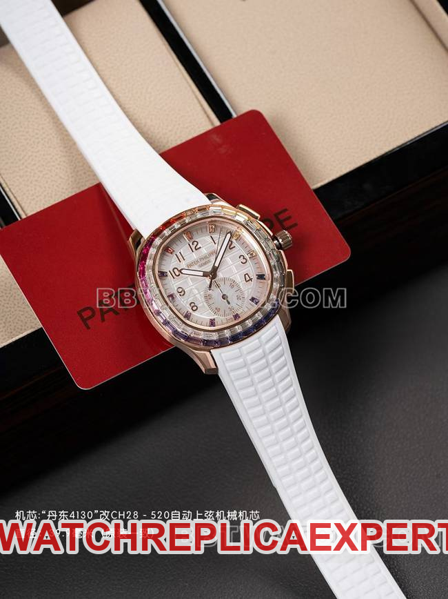 collectible watch PPM factory Patek PhilippeAquanaut mechanical white rubber braceletfront live photo