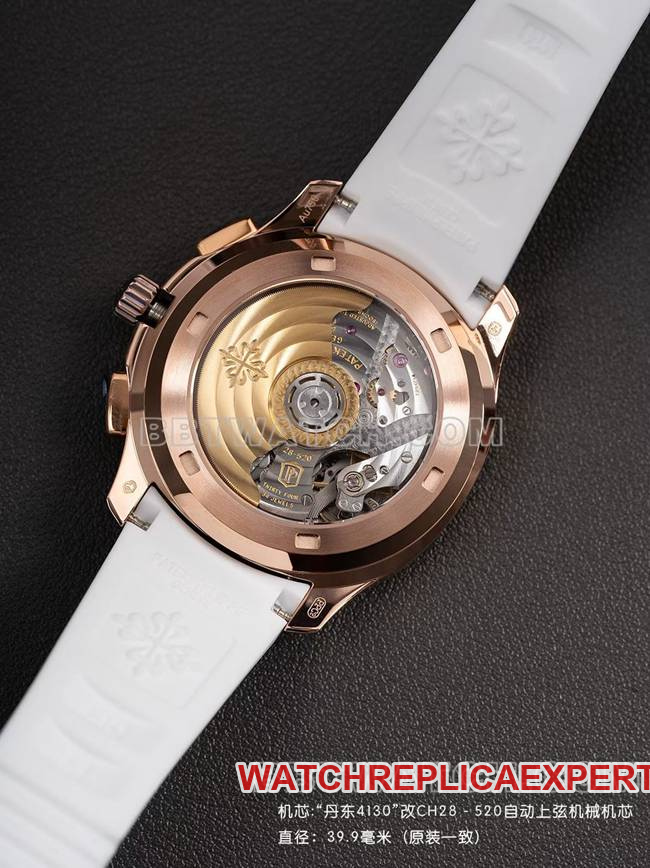collectible watch PPM factory Patek PhilippeAquanaut mechanical white rubber braceletcaseback live photo
