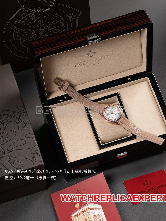 1:1replica watchPPM factoryPatek PhilippeAquanaut mechanical light brown rubber braceletfront live photo