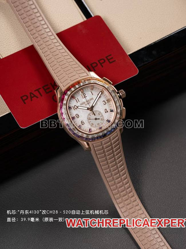 1:1replica watchPPM factoryPatek PhilippeAquanaut mechanical light brown rubber braceletfront live photo