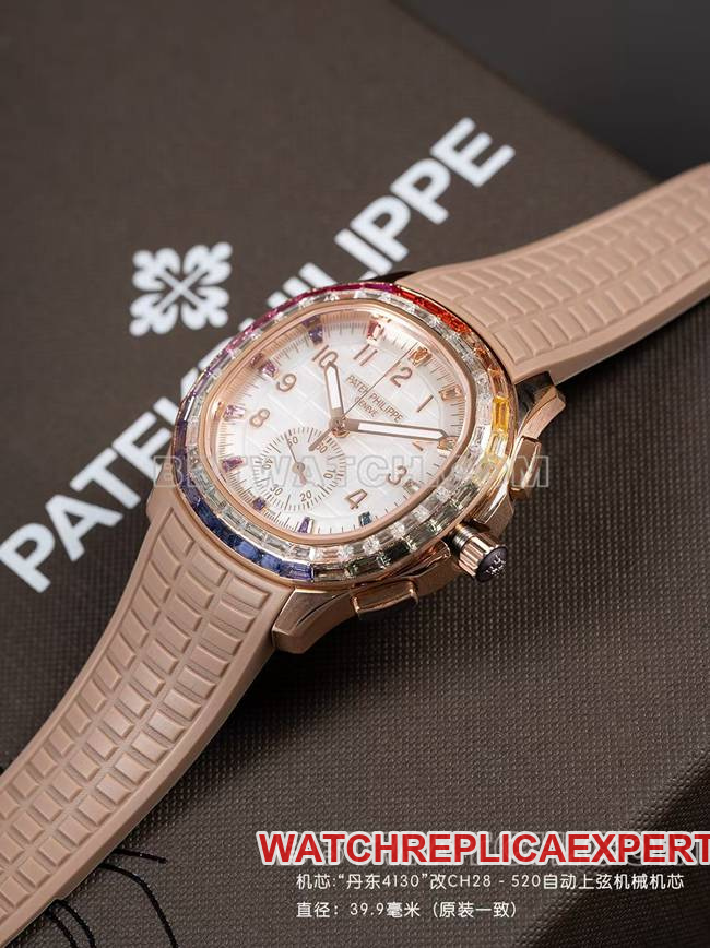 1:1replica watchPPM factoryPatek PhilippeAquanaut mechanical light brown rubber braceletfront live photo