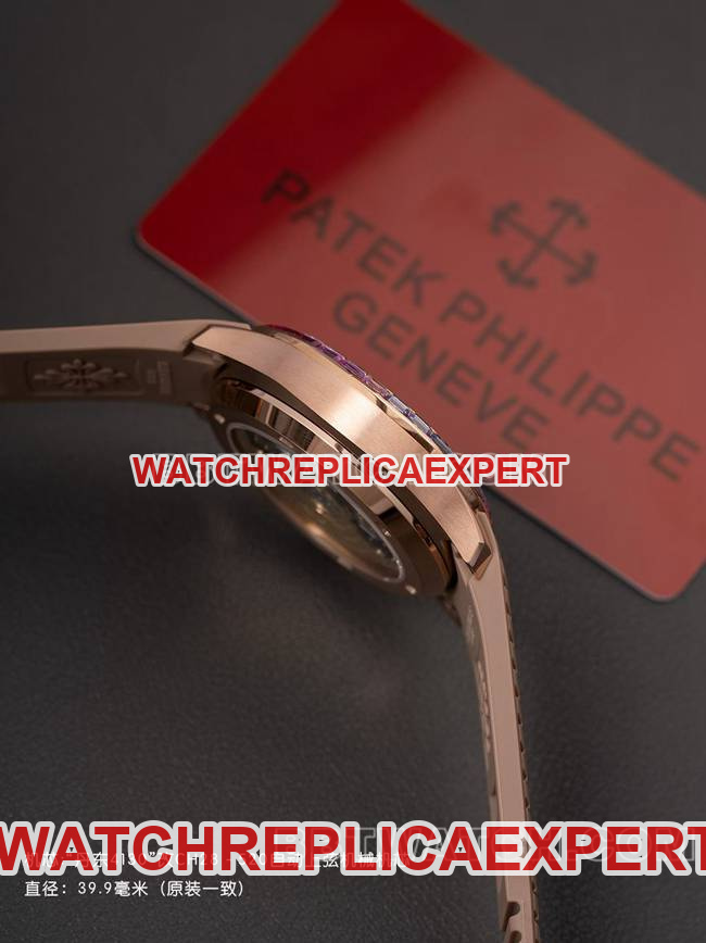 1:1replica watch PPM factory Patek PhilippeAquanaut mechanical light brown rubber braceletside live photo