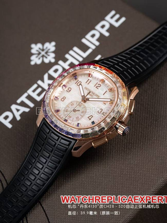 watch PPM factory Patek PhilippeAquanaut mechanical black rubber braceletfront live photo