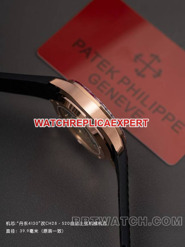 watch PPM factory Patek PhilippeAquanaut mechanical black rubber braceletside live photo