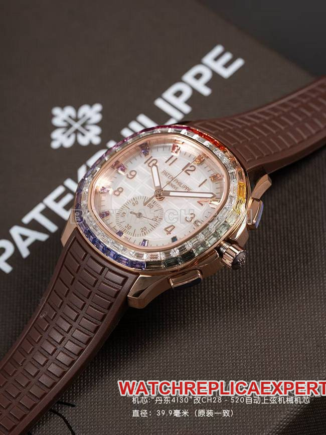 collectible watch PPM factory Patek PhilippeAquanaut mechanical brown rubber braceletfront live photo