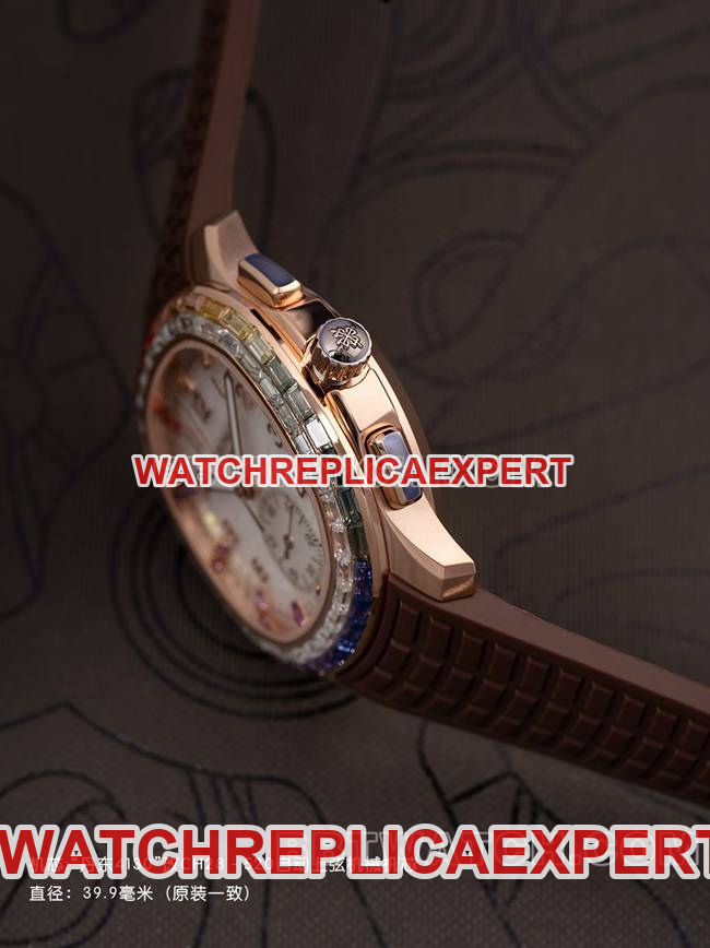 collectible watch PPM factory Patek PhilippeAquanaut mechanical brown rubber braceletside live photo