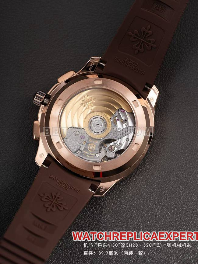 collectible watch PPM factory Patek PhilippeAquanaut mechanical brown rubber braceletcaseback live photo