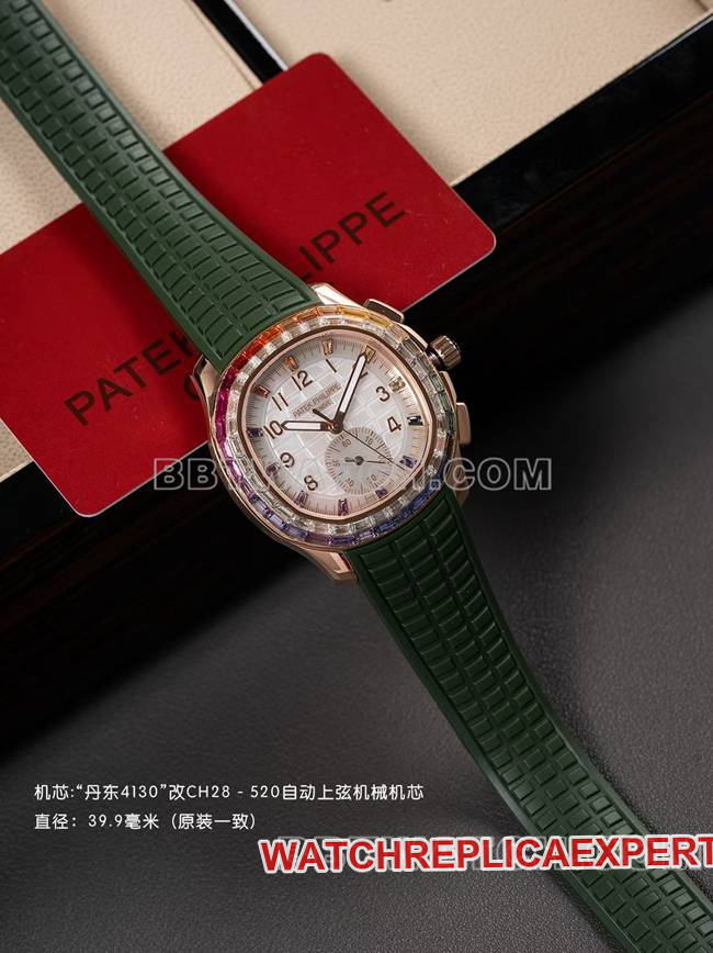 top-tier watch Patek PhilippePPM factory Aquanaut mechanical green rubber braceletfront live photo