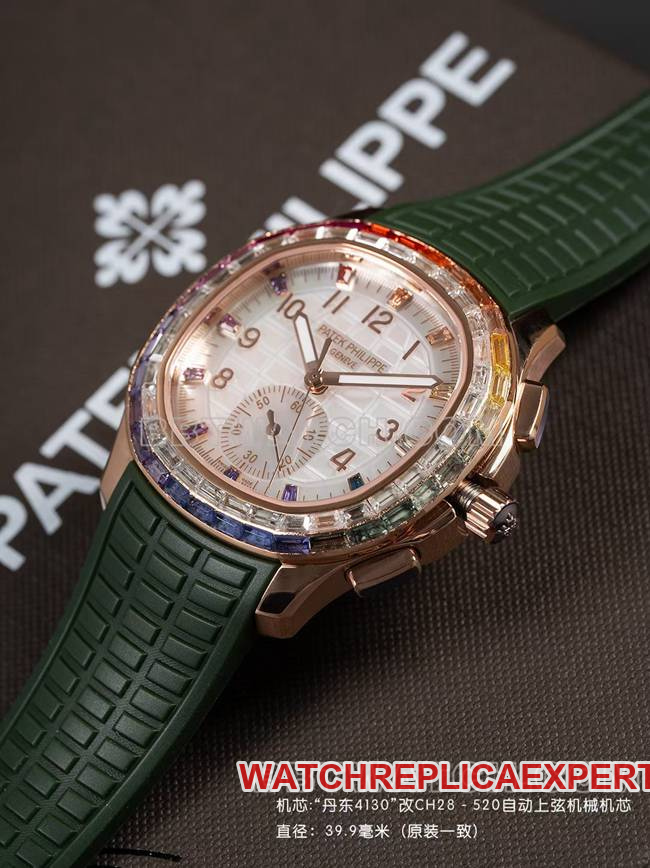 top-tier watch Patek PhilippePPM factory Aquanaut mechanical green rubber braceletfront live photo